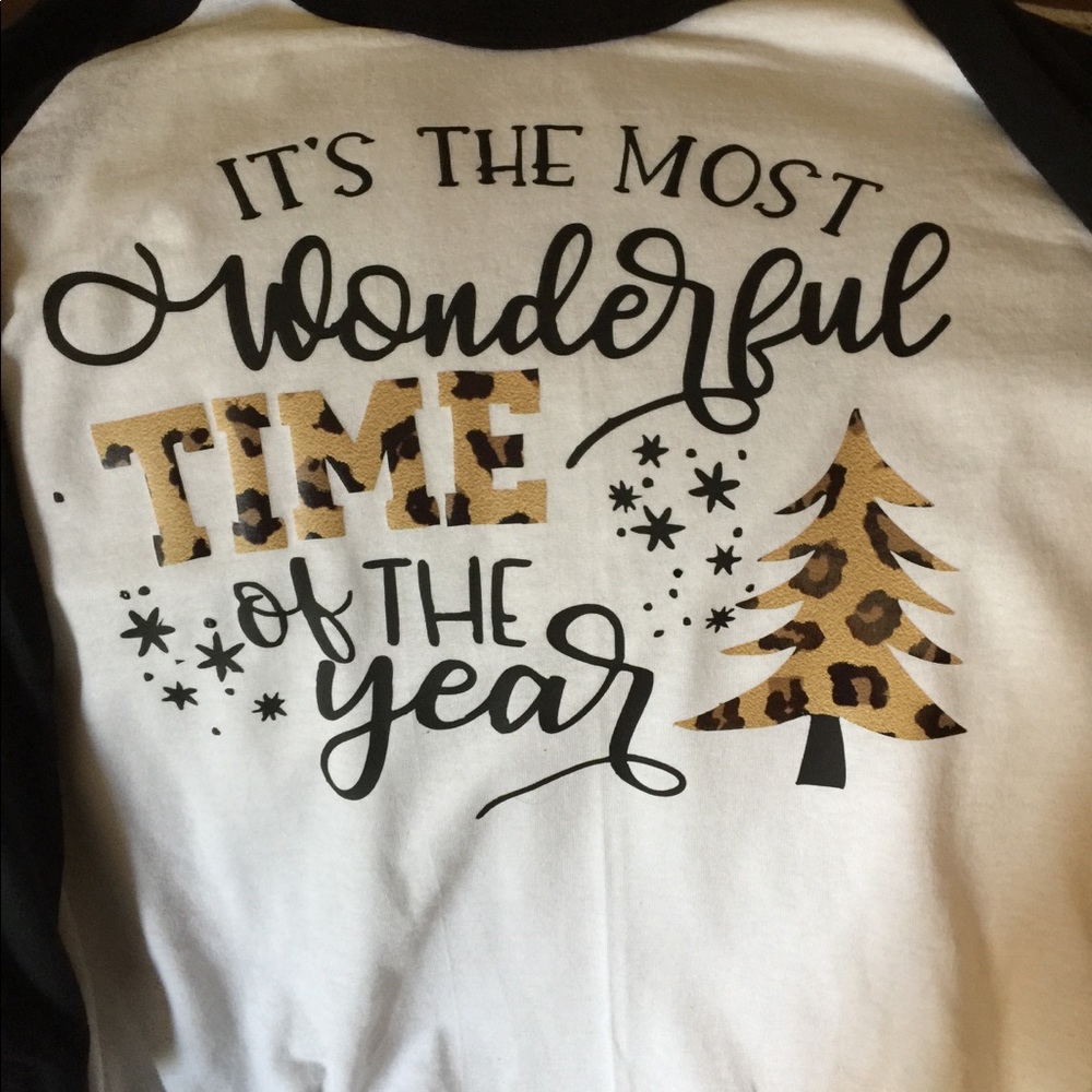Raglan Christmas shirt made to order.